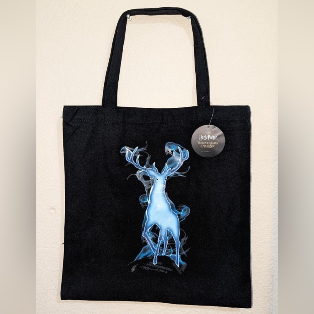 Wizarding World Harry Potter A Forbidden Forest Experience Black Canvas Tote Bag